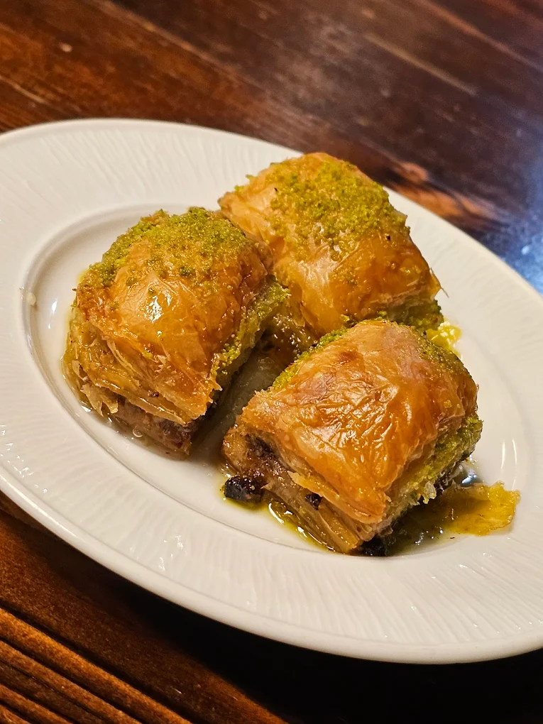 Pistachio baklava with honey glaze